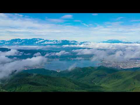 絶景 信州ビーナスライン 初夏の霧ヶ峰高原　ドローン空撮