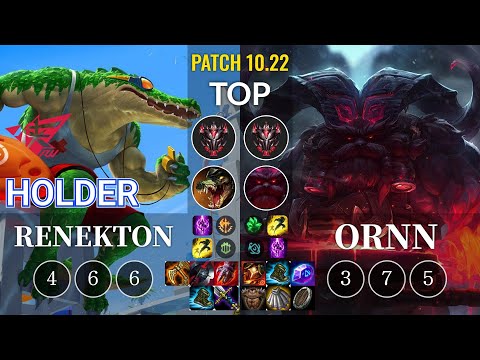 RW Holder Renekton vs Ornn Top - KR Patch 10.22