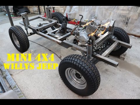 4x4 Willys Mini Jeep Car Build 4x4 Willys EP 11. Rear Axle 4 Link Suspension Mig Weld Plasma