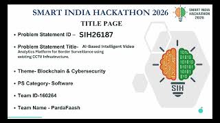 SIH26187 – IBVAP | AI-Based Border Surveillance Using Existing CCTV | Complete P