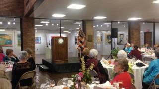 Scholarship recipient sings at fundraising luncheon