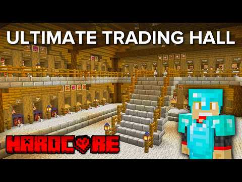 50 Villager Trading Hall in HARDCORE Minecraft