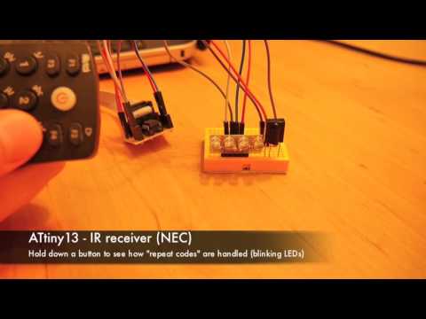 ATtiny13 – IR remote to control LEDs (NEC proto)