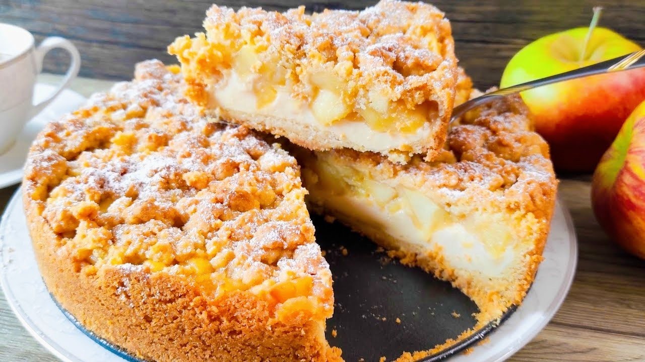 Du wirst nie einen anderen backen! – Apfelkuchen mit Vanillepudding ...