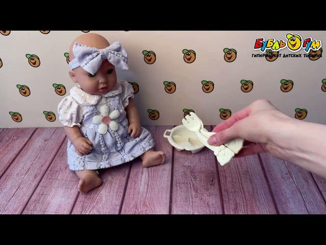 Пупс Lanson Toys в сарафане с аксессуарами для кормления 40см - видео
