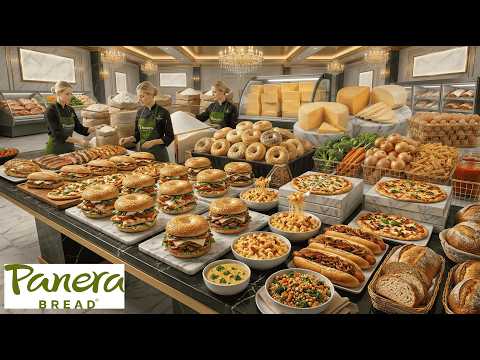 Inside Panera Style Production How Premium Bagel Stacks, Soup & Salad Showcase are made!