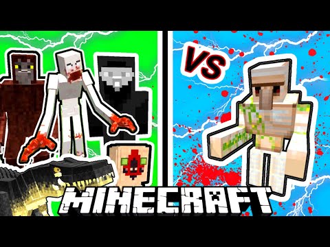 Mutant Iron Golem Vs. SCP Monsters in Minecraft