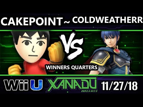 S@X 278 Smash 4 - Cakepoint~ (Mii Brawler) Vs. Coldweather (Marth) - Wii U Winners Quarters