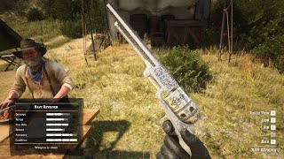 What happens if you inspect Navy Revolver in front of camp member in RDR2