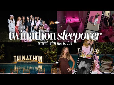 TWINATHON SLEEPOVER ⭐️  travel vlog + my 2 days in LA :,)