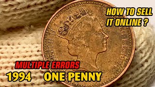 1994 QUEEN Elizabeth One Penny Error Coin How To Sell?