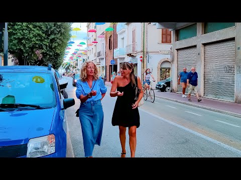 NICE EVENING. GIULIANOVA. Italy - 4k Walking Tour around the City - Travel Guide. #Italy