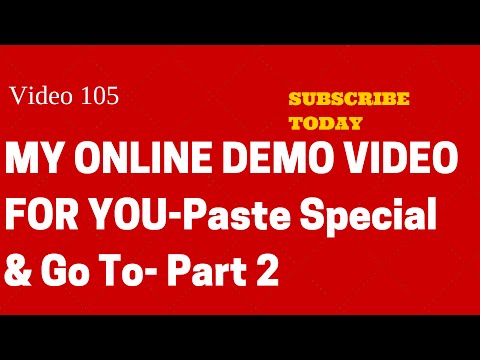 Learn Excel - Video 105 - Demo Video Paste Special Go To -Part 2