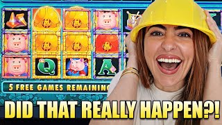 WE WON BIG Playing MOST RARE Huff n Puff Slots In the Country!