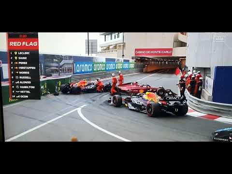 2022 Monaco Grand Prix Qualifying Crash | Sergio Perez | Carlos Sainz