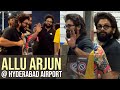 Allu Arjun aka Pushpa Raj Visuals @ Hyderabad Airport | Pushp 2 The Rule | Gulte.com