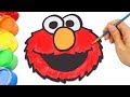 Coloring And Painting Sesame Street Friends Elmo Cookie Monster Oscar The Grouch More