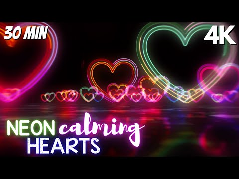 Autism Calming Music Therapy Neon Calming Hearts