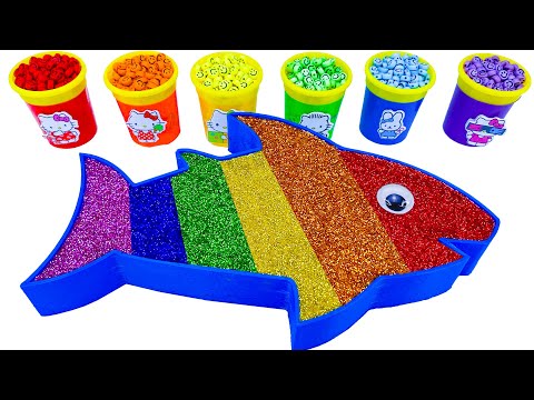 Satisfying Video | How To Make Rainbow Fish Bathtub With Glitter Slime Cutting ASMR | By Yo Yo