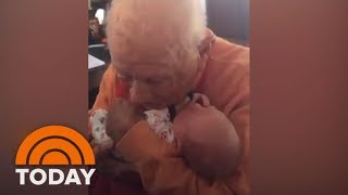 Sweet 105-Year-Old Meets His Newborn Great-Grandson | TODAY