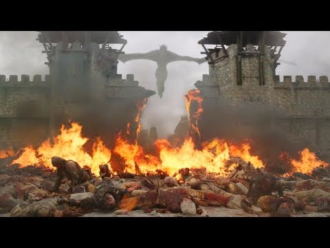 Daenerys burns The Iron Fleet and The Golden Company | GAME OF THRONES 8x05 [HD] Scene