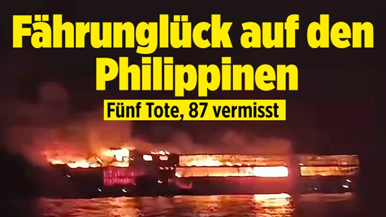 Fähre in Flammen auf den Philippinen: Rettungskräfte suchen Vermisste