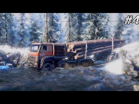 Snow Runner - Full Gameplay Walkthrough Part 4 - Delivering Logs Through Hellish Terrain!