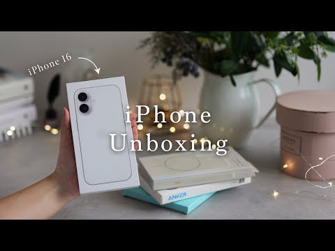 🍎iPhone 16 Aesthetic Unboxing + Accessories Setup + Camera Test｜ANKER Mobile Battery｜beats Case/ASMR