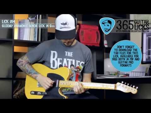 Lick 254/365 - Gloomy Harmonic Minor Lick in Gm | 365 Guitar Licks Project