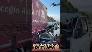 Sarıgöl'de transit tıra ok gibi saplandı: 3 yaralı