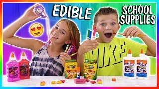 MAKING EDIBLE SCHOOL SUPPLIES | HOW TO SNEAK CANDY INTO CLASS | We Are The Davises