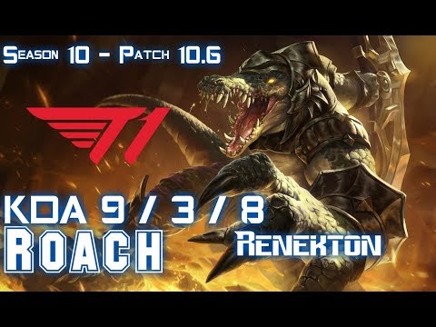 T1 Roach RENEKTON vs SHEN Top - Patch 10.6 KR Ranked