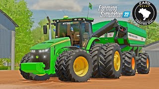 JHON DEERE  8R Brasileiro Para FS22 + Reboque Ninja BR / FARMING SIMULATOR 22