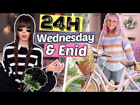 Leben tauschen mit WEDNESDAY und ENID für 24 Stunden 🖤 | ViktoriaSarina