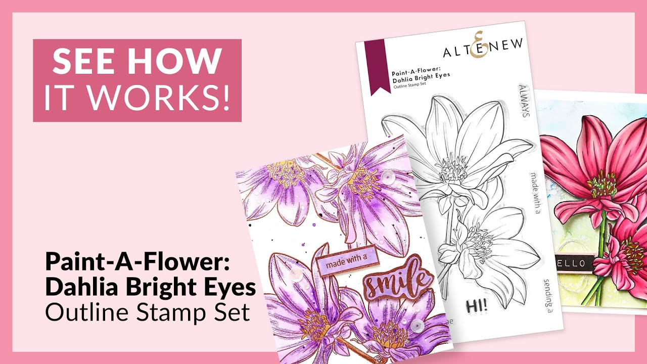 Altenew Paint-A-Flower: Dahlia Bright Eyes -leimasinsetti