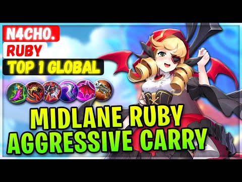 Midlane Ruby Aggressive Carry [ Top 1 Global Ruby ] N4cho. - Mobile Legends Emblem And Build
