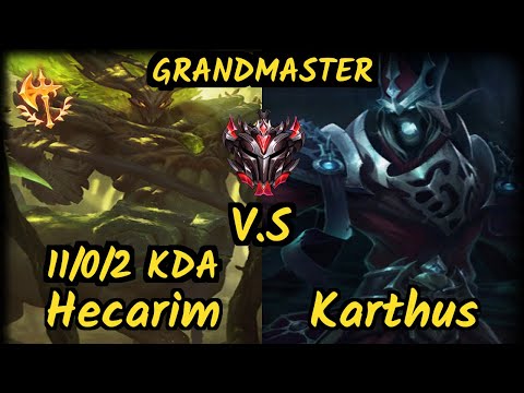 G2H Lamabear (HECARIM) vs KARTHUS - 11/0/2 KDA JUNGLE GAMEPLAY - EUW Ranked GRANDMASTER