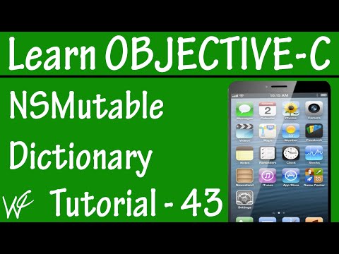 Free Objective C Programming Tutorial for Beginners 43 - NSMutableDictionary in Objective C