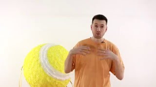 Как сделать круглую пиньяту из картона - теннисный мяч. Balloon made of cardboard.