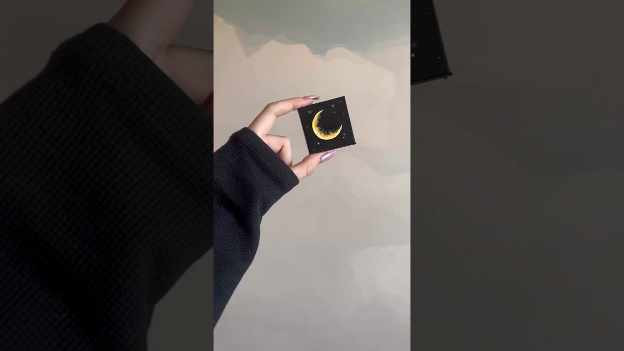 Mini moon on a mini canvas 🌜 #minicanvas #canvasidea