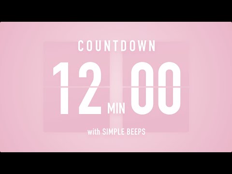 12 Minute Countdown Timer 🌸 Flip Clock with Simple Beeps 🔔