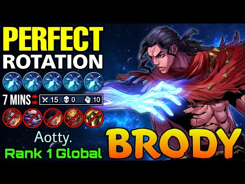 Aggressive & Perfect Rotation Brody Shutdown All Enemies! - Top 1 Global Brody by Aotty. - MLBB