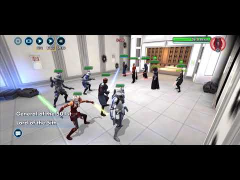 SWGOH (Arena) - General Skywalker 7 Star R7, 501st R3 vs. DR team, Wat R2