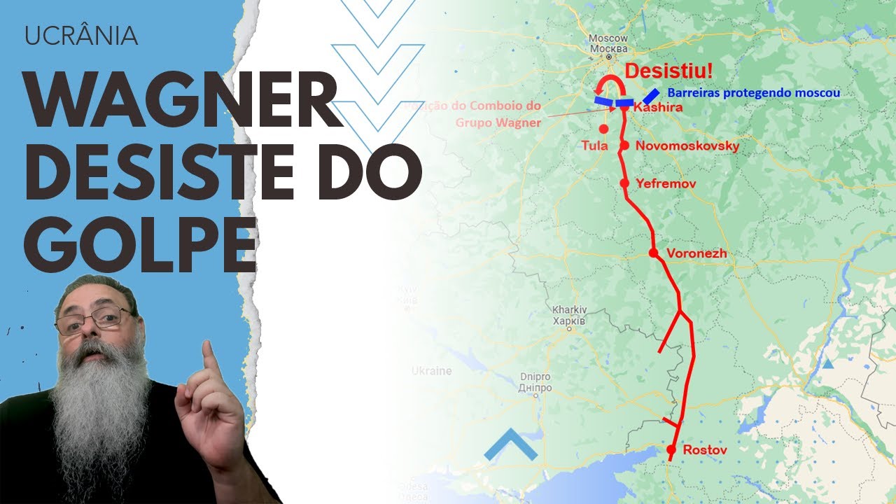 COMBOIO do GRUPO WAGNER chega a POUCOS QUILOMETROS de MOSCOU, passa o RIO OKA, mas DESISTE do GOLPE