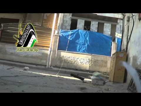 استهداف مواقع قوات النظام في حي جوبر في مدينة دمشق بواسطة مدفع محلي الصنع من قبل كتيبة أحفاد الغوطة