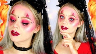 DRUGSTORE GLAM DEVIL MAKEUP | sophdoesnails