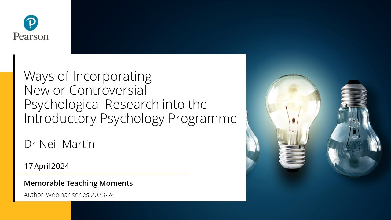 N. Martin: Incorporating new or controversial psychological research into the intro psych programme​