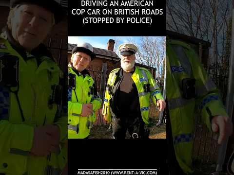 Driving a US COP CAR on UK Roads (Stopped by Police) #americanpolicecaruk