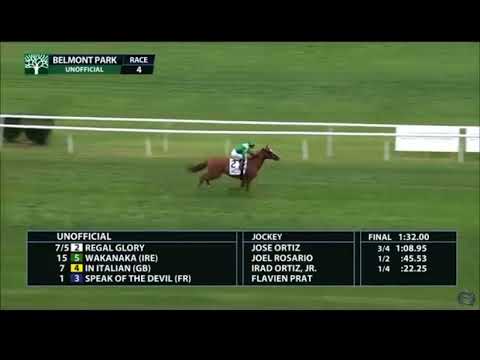 Regal Glory in 1:32 Won the GI The Longines Just A Game $500K Ridden by J Ortiz