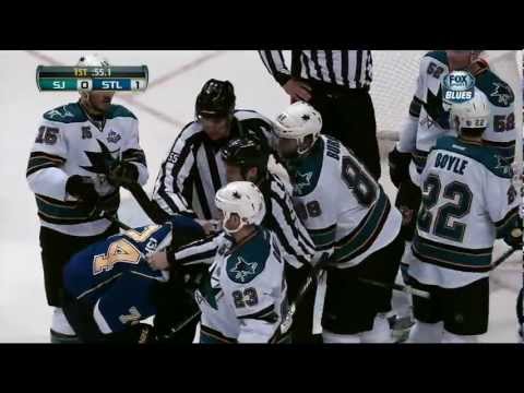 David Perron breakaway in 1st Mar 12 2013 San Jose Sharks vs St. Louis Blues NHL Hockey
